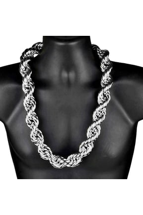 Huge Men's Hip Hop Chain Hollow Rope Dookie 30MM Thick x 30" Inch Long 1980's Rapper Style Hip Hop Necklace