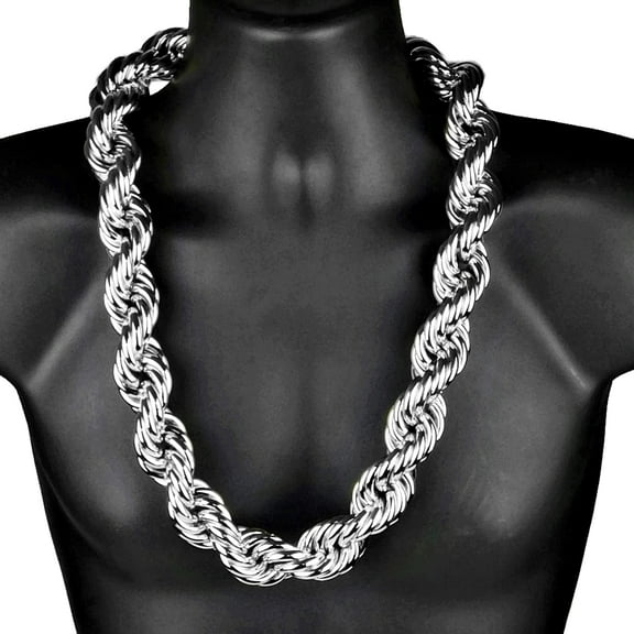 Huge Men's Hip Hop Chain Hollow Rope Dookie 30MM Thick x 30" Inch Long 1980's Rapper Style Hip Hop Necklace