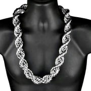 Huge Mens Hip Hop Chain Hollow Rope Dookie 30MM Thick x 30 Inch Long 1980s Rapper Style Hip Hop Necklace
