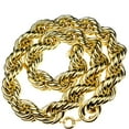 thumbnail image 1 of Huge Mens 14k Gold Plated Chain Hollow Rope Dookie 30MM Wide x 36" Inch Long Hip Hop Rapper Necklace, 1 of 6