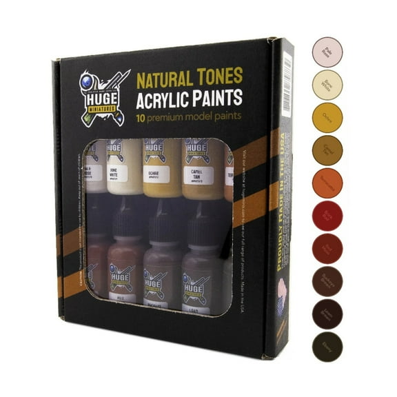 Huge Miniatures Natural Tones Acrylic Paint Set New