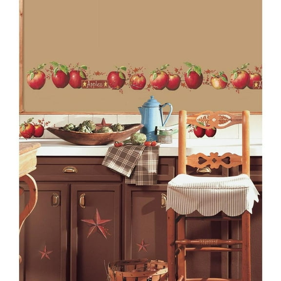 Huge Set of 80 Country APPLES STARS & BERRIES Peel and Stick Wall Decals Kitchen Decorations