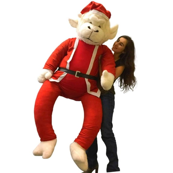 Huge Stuffed Christmas Gorilla 6ft - American Made Giant Stuffed White Gorilla Dressed in Removable Santa Suit - 6 Foot Soft Big Plush Monkey to Celebrate the Holiday Season - Big Plush