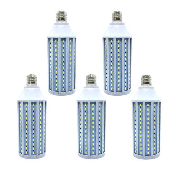 Huge Super Bright 50W LED Light Bulb, 300W Equivalent 168-Chip Corn Light E26 COB Bulb 5000lm 6000K White, 5-Pack