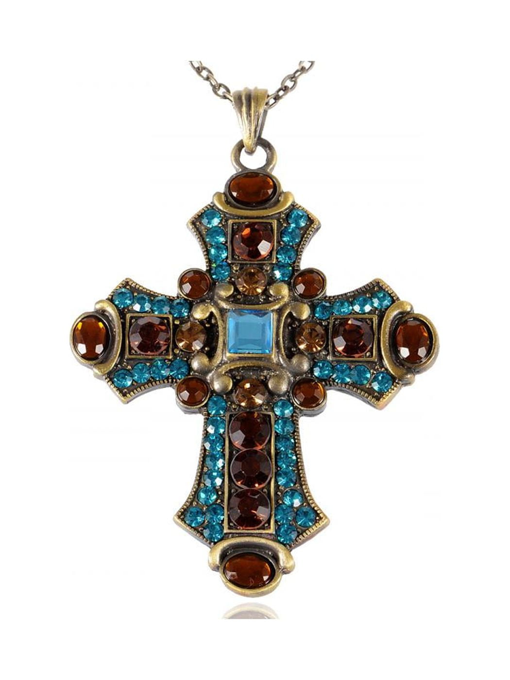 Gothic Clear Rhinestone Crystal Skull & Crossbones Pendant Gothic Clear Rhinestone Crystal Skull & Crossbones Pendant