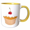 thumbnail image 1 of 3drose, Huge Vanilla Cupcake with Cherry on Top, 15oz Two-tone Yellow Mug, 1 of 6