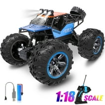 Huge Wave 1:18 Remote Control Cars, Rechargeable All Terrain Metal Shell 4X4 Off-Road Vehicle Monster Truck, High Speed 2.4 GHz RC Car Boys Birthday Christmas Gift for Kids 6+ & Adults