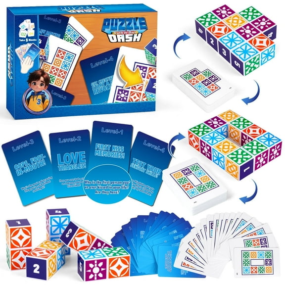 Huge Wave Family Board Game or Children & Adults for Ages 4+, Popular Block & Color Puzzle Games, 4 Difficulty Levels, 2 to 4 Players, Birthday Party Game Gift