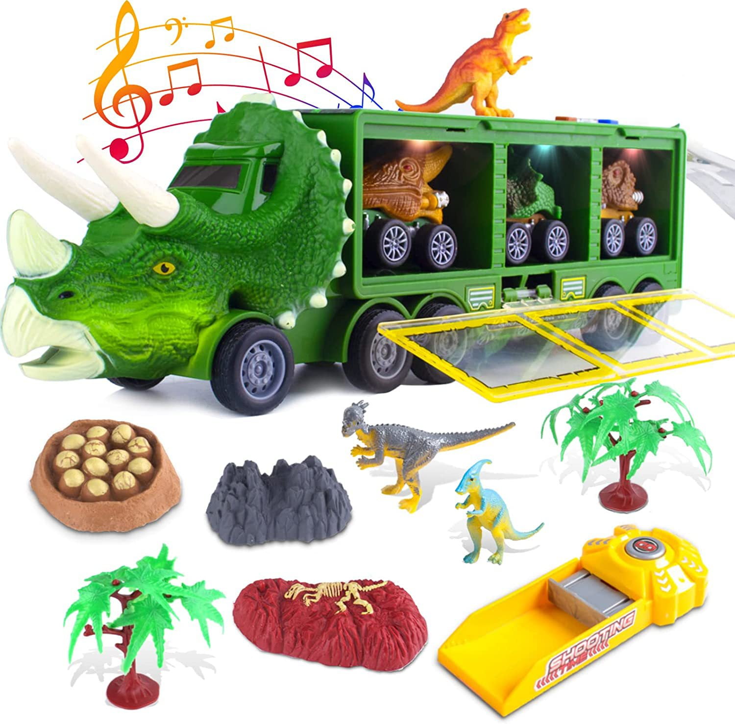 JOYIN 13 Pcs Dinosaur Toy Car Transporter for Kids, avec 12