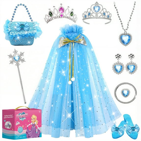 Huge Wave Princess Toys for Girls 2-8 Year Old, Dress up for Toddler Girls, Christmas Birthday Pretend Play Jewelry Toy Gift for Little Girl's