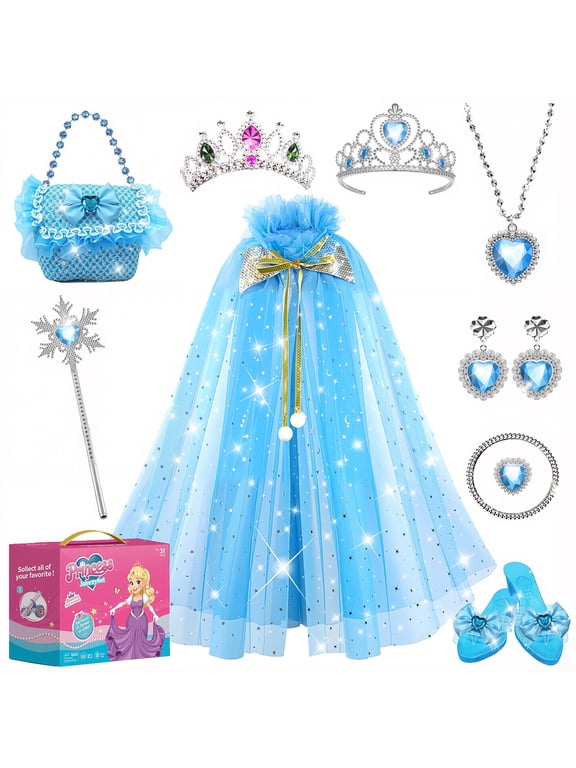 Princess Toys for Girls 2-8 Year Old, Dress up for Toddler Girls, Christmas Birthday Pretend Play Jewelry Toy Gift for Little Girl's