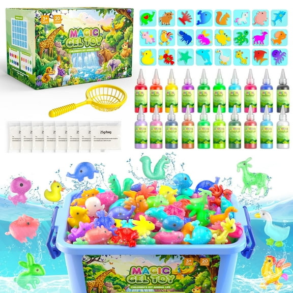 Huge Wave Farm Series Magic Fairy Kit for Kids, 20 Colors & 12 Farm Molds, Handmade Elf Water Kit, Art & Craft Kit Christmas Birthday Gifts for Girls Aged 3-8