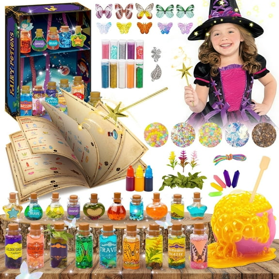Huge Wave Fairy Magic Potion Kits for Girls, DIY Magic Mix Potion Making Kit, 22 Bottles Craft Creative Toy for Kids Aged 6-12 Christmas Birthday Gifts