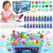 Huge Wave 20 Colors Magic Fairy Water Gel Toy Kit for Kids, Creative Water Gel Kit with 20 Magic Gels & 8 Molds, STEM Birthday Gift for Girls Ages 3-8
