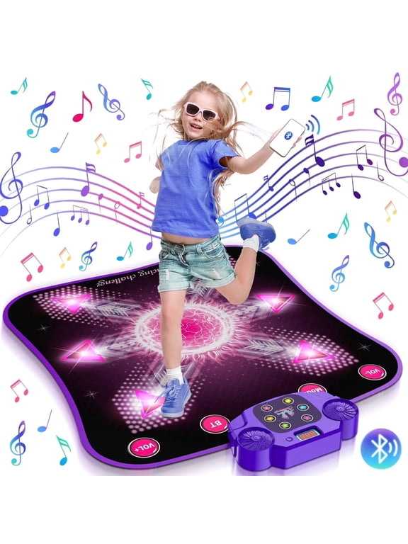 Light-up Dance Mat Toys for Kids 3-12, Upgraded Bluetooth 35 inch Huge Dancing Mat, Music Electronic Dance Pad, Christmas Birthday Gift Girls Toys for 4-6 7-11