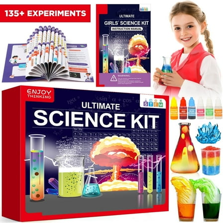 Huge Wave Science Kits for Kids Age 8-12 Year Old, 135+ Science Experiments Kits, STEM Educational Toys Gifts for Boys Girls (Red)