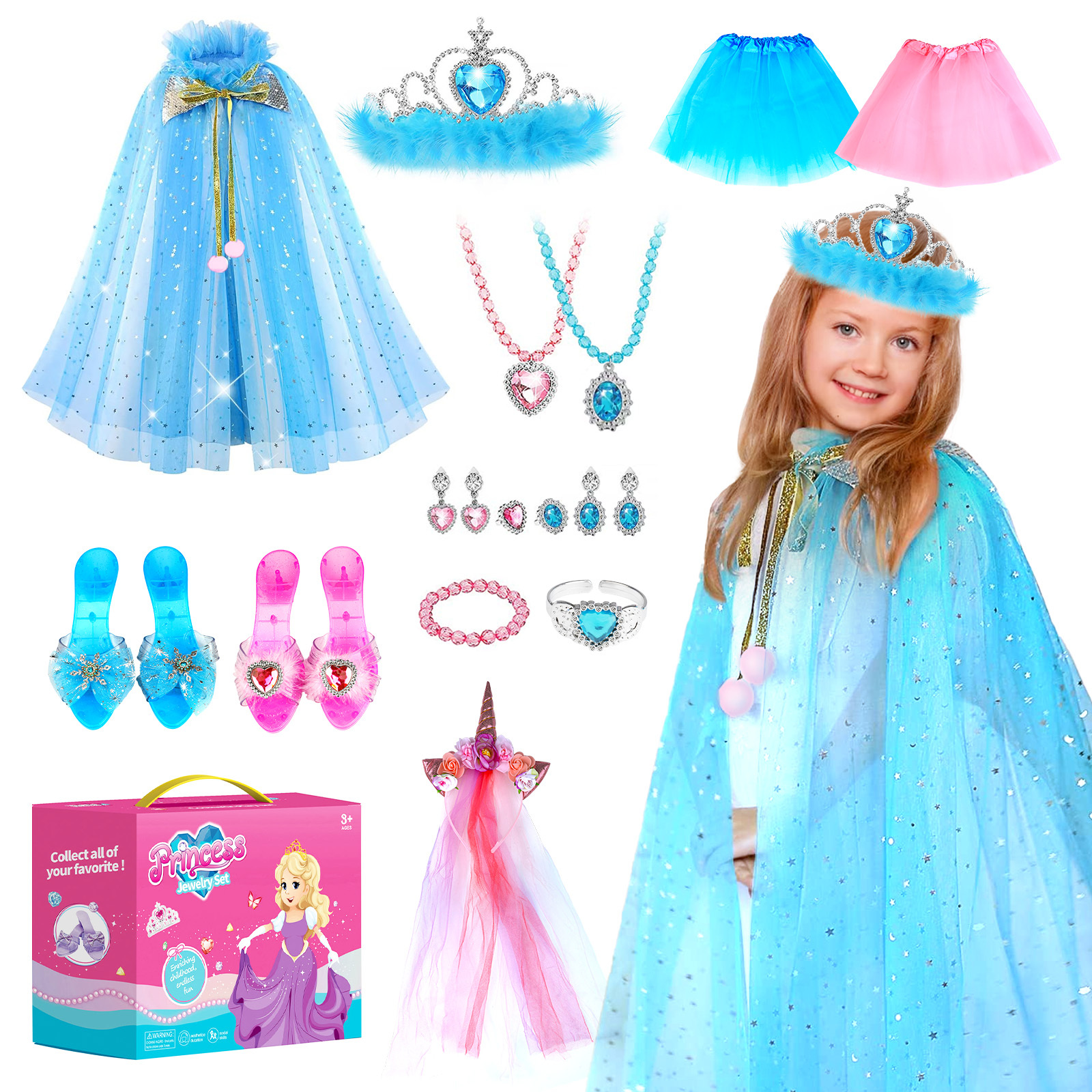 Huge Wave Princess Toy Double Girls Dress up Toy Set And For Girls 