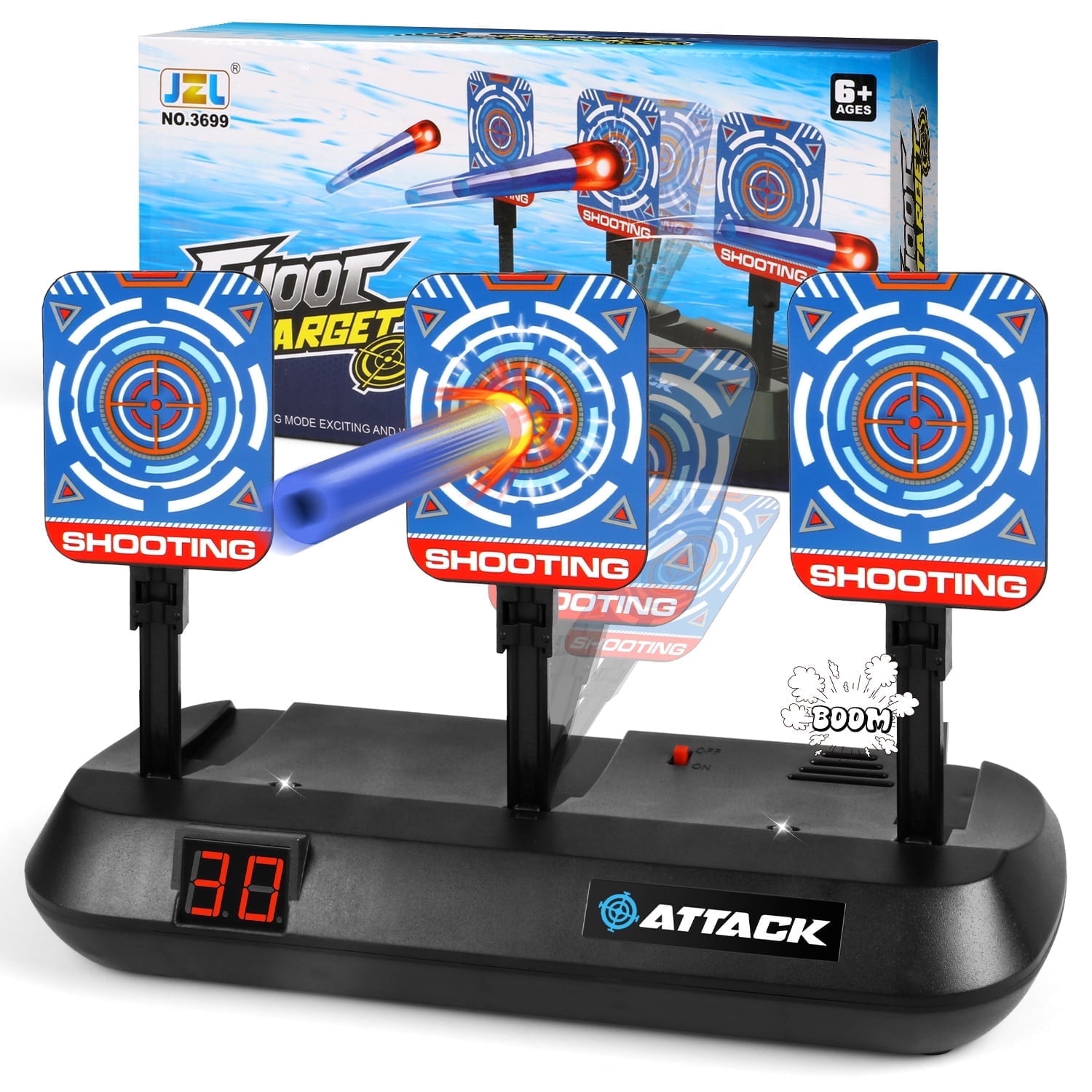 Huge Wave Electronic Shooting Targets, Digital Electronic Scoring Target for Boys, Auto Reset Shooting Toy, Christmas Birthday Gifts for 5 6 7 8 9 10 Year Old Kids
