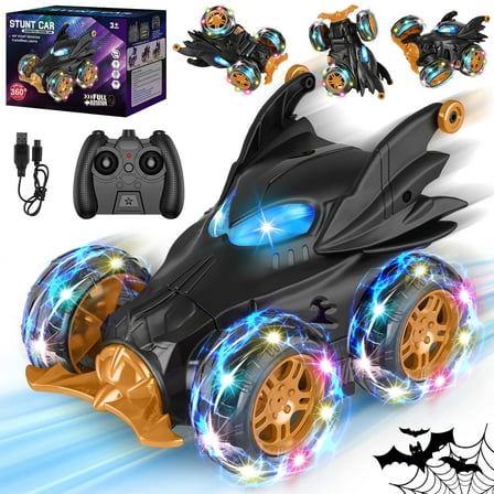 Huge Wave Remote Control Car for Boys, Stunt RC Cars Toys, 2.4GHz Rechargeable Wheel Lights, 360° Flips, Outdoor Birthday Gift for Kids 3-12 Year Old