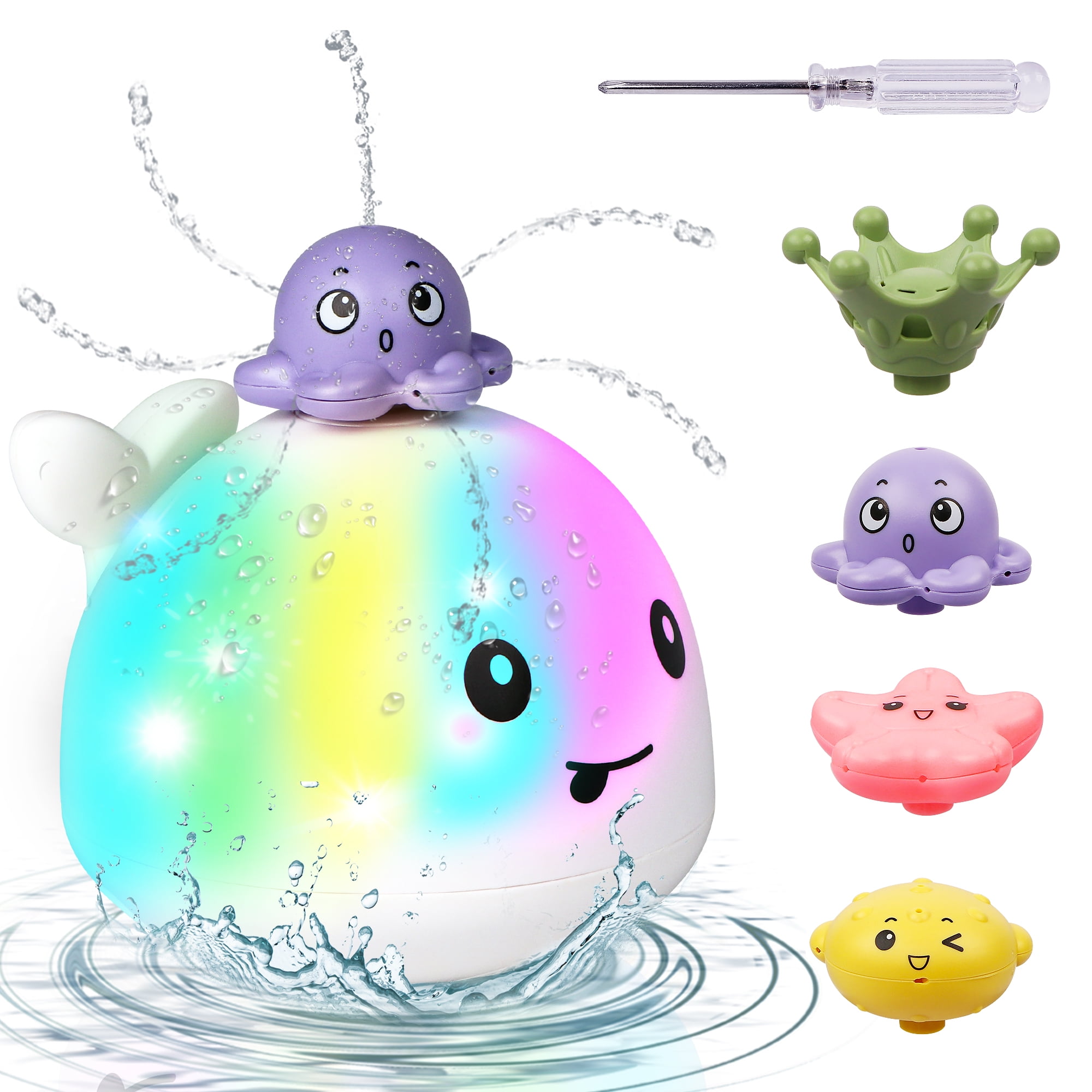 Huge Wave Waterproof Lightup Baby Bath Toy, with Smooth Design and