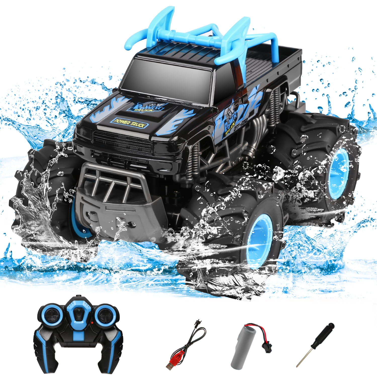 Huge Wave RC Car for Kids 2.4GHz Remote Control Cars 4WD Off Road All Terrain RC Truck Body Waterproofing Car Toy Gifts for Boys Girls Ages 6 Walmart Business Supplies