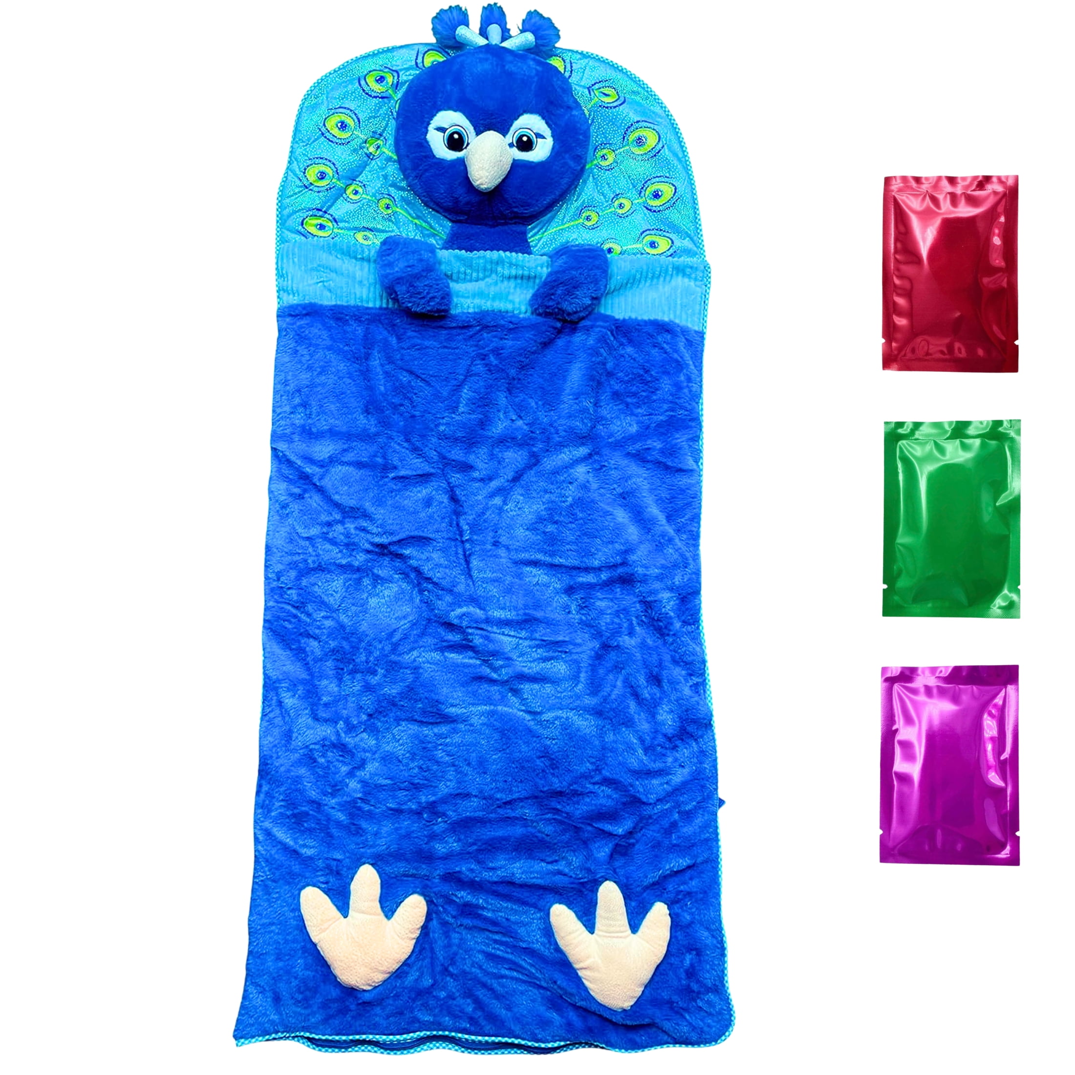 Hugfun Kids' Peacock Deluxe Slumber Bag, 66x28in Sleeping Camping Bag