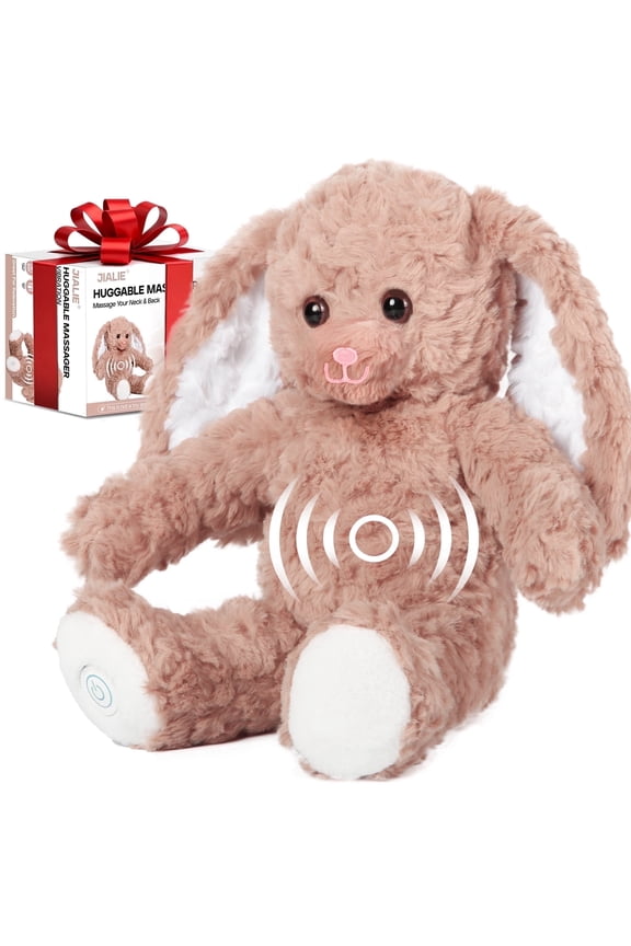 Bunny Huggable Massager with Vibration, Rabbit Vibrating Massager for Neck Back, Relaxing, Animal Electric Massager, Valentine's Day Gift for Women & Men & Children