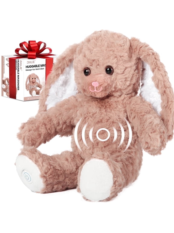 Birthday Gift Bunny Huggable Massager with Vibration, Rabbit Vibrating Massager for Neck Back, Relaxing, Animal Electric Massager, Gift for Women & Men & Children