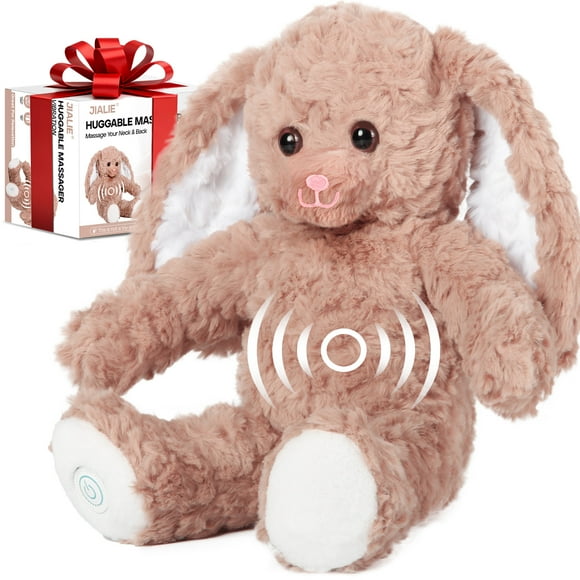 Bunny Huggable Massager with Vibration, Rabbit Vibrating Massager for Neck Back, Relaxing, Animal Electric Massager, Portable Travel Gift for Women & Men