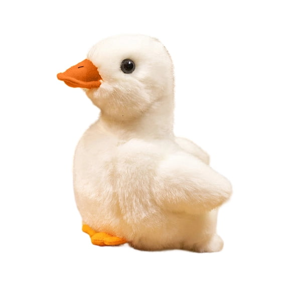 Huggable Duck Plush Toy, Realistic White Duck Stuffed Animal, Soft Fluffy Plush Doll for Kids, Cute Collectible Plush for Bedroom Decor Birthday Holiday Gift,1 Pack