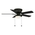 thumbnail image 1 of Hugger 44'' Matte Black Flush Mount Ceiling Fan with Light Kit LED Bulb Indoor 3 Speed Reversible, 1 of 6