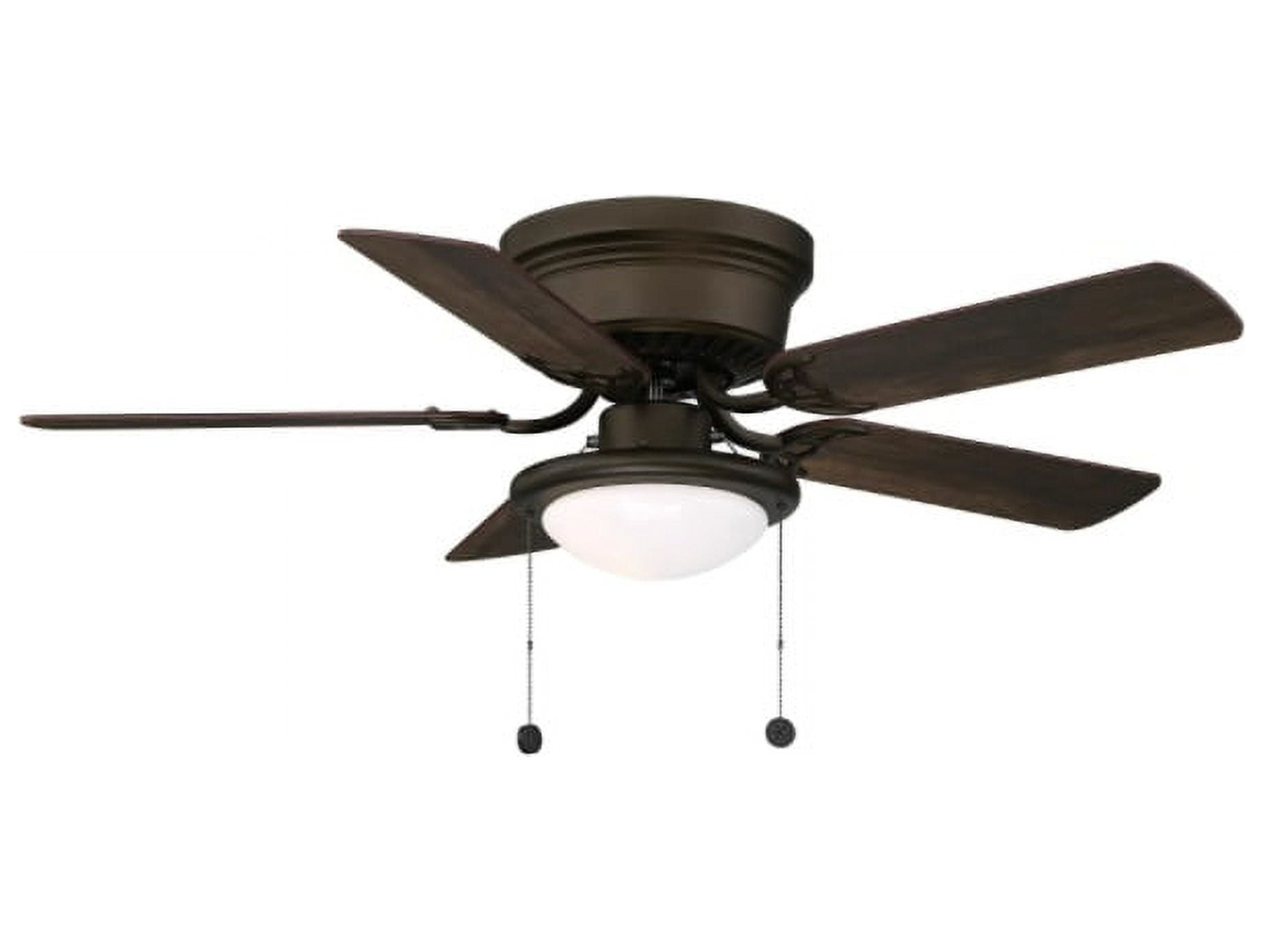 Hugger 44 inch Oil Rubbed Bronze Dome Style LED Bulb Flush Mount Indoor Ceiling Fan with Light Kit