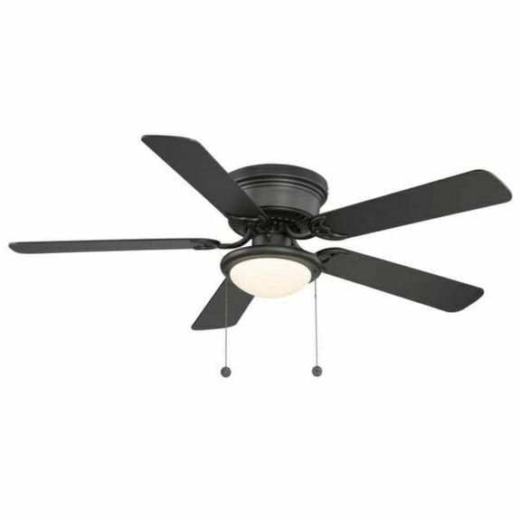 Hugger 52'' Black Contemporary Led Flush Mount Indoor Low Profile Ceiling Fan