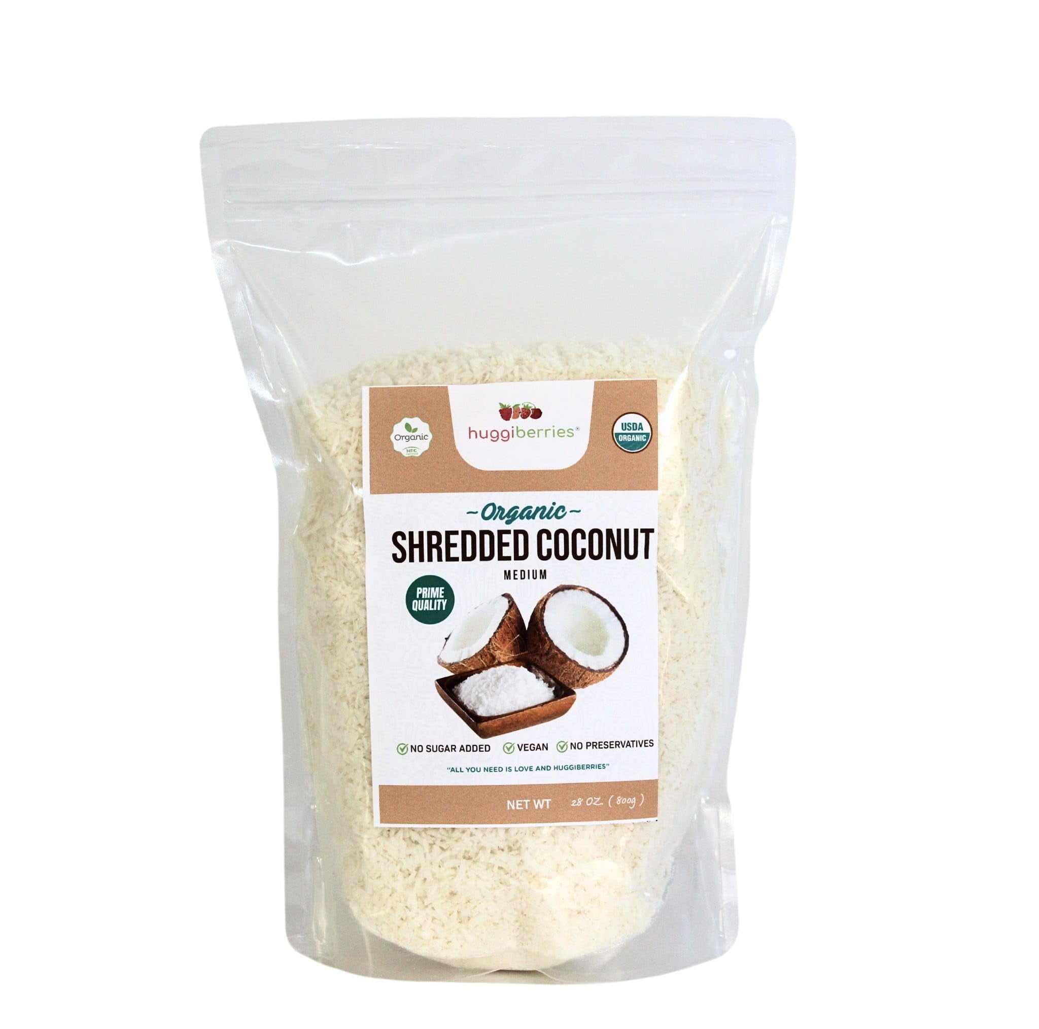 Huggiberries Organic Medium Shredded Coconut 28 oz Premium