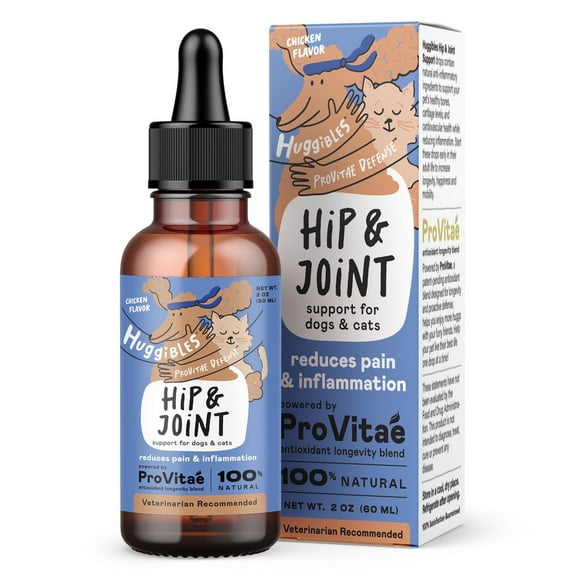 Huggibles Hip & Joint (2oz) Concentrated Liquid Supplement for Dogs & Cats