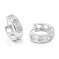 thumbnail image 1 of Huggie Hoop Earrings Clear Cubic Zirconia .925 Sterling Silver Jewelry Female Unisex, 1 of 3