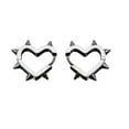 thumbnail image 1 of Huggie Hoop-Earrings Dainty Simple Heart Shape Rivet Taper Earrings Hip-Hop Spike-Stud-Earrings Jewelry Gift for Women, 1 of 8
