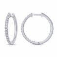 thumbnail image 1 of AFFY Huggie Hoop Earrings For Women, 0.40 Carat Round Shape Lab Grown Diamond Wedding Bridal Hoop Earrings In 10K Solid White Gold Jewelry Gifts For Her (0.40 Cttw), 1 of 7