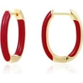 thumbnail image 1 of Huggie Hoop Earrings for Women, 18K Gold Plated Colorful Enamel Huggie Earrings Small Hypoallergenic Cute Jewelry Gifts, 1 of 12