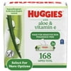 Huggies Wipes with Aloe & Vitamin E, Unscented, 3 Flip-Top Packs, 168 Total Count (Select for More)