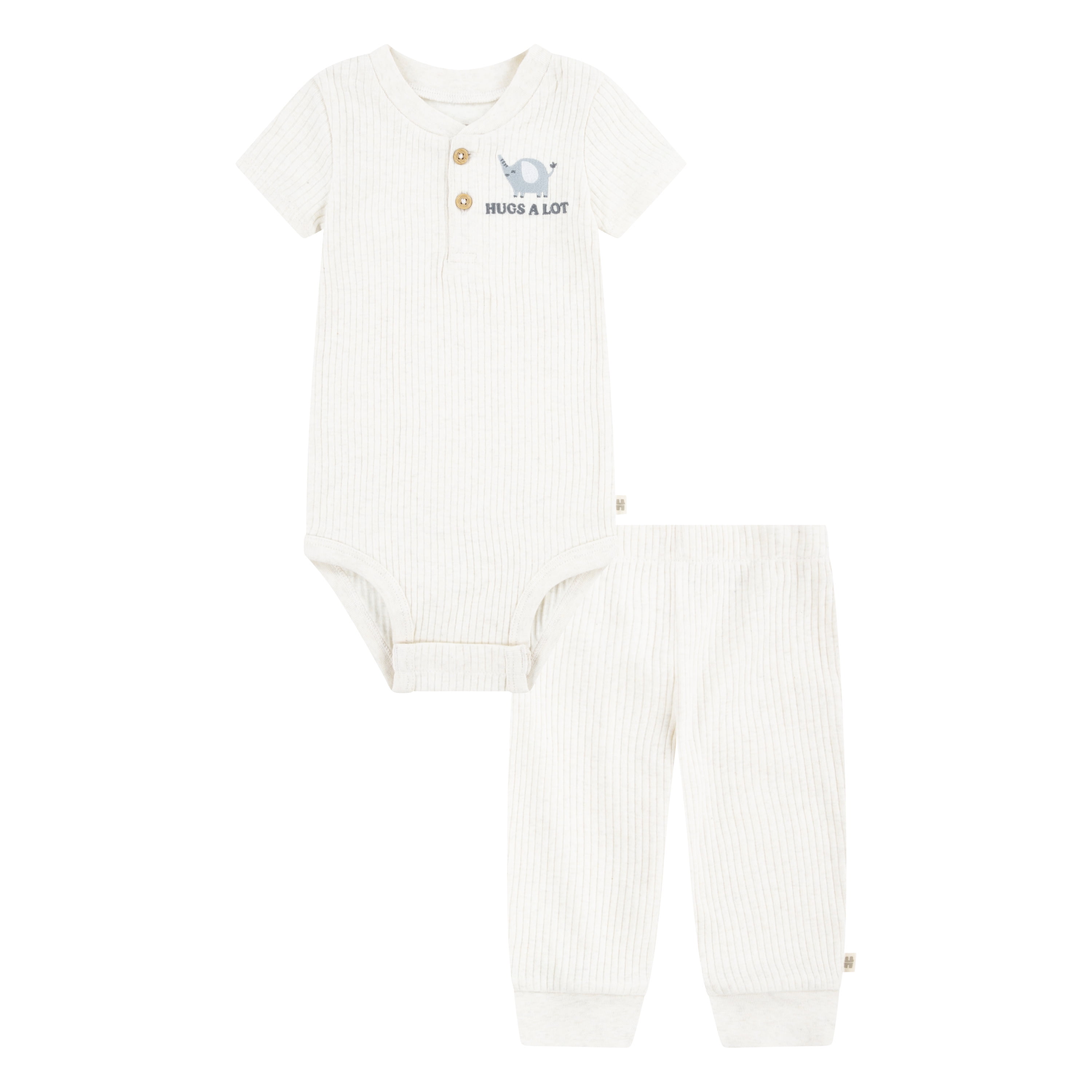 Huggies Baby Boy Alex The Elephant 2pc Organic Cotton Bodysuit and