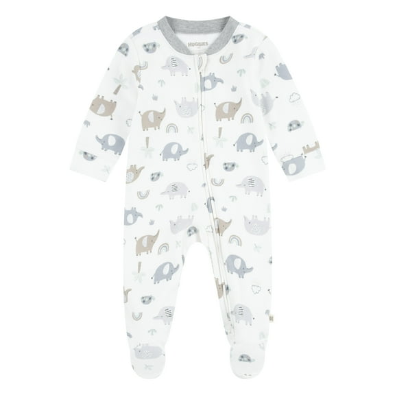 Huggies Baby Boy Alex The Elephant Printed Organic Cotton Sleep and Play, Sizes NB-9M