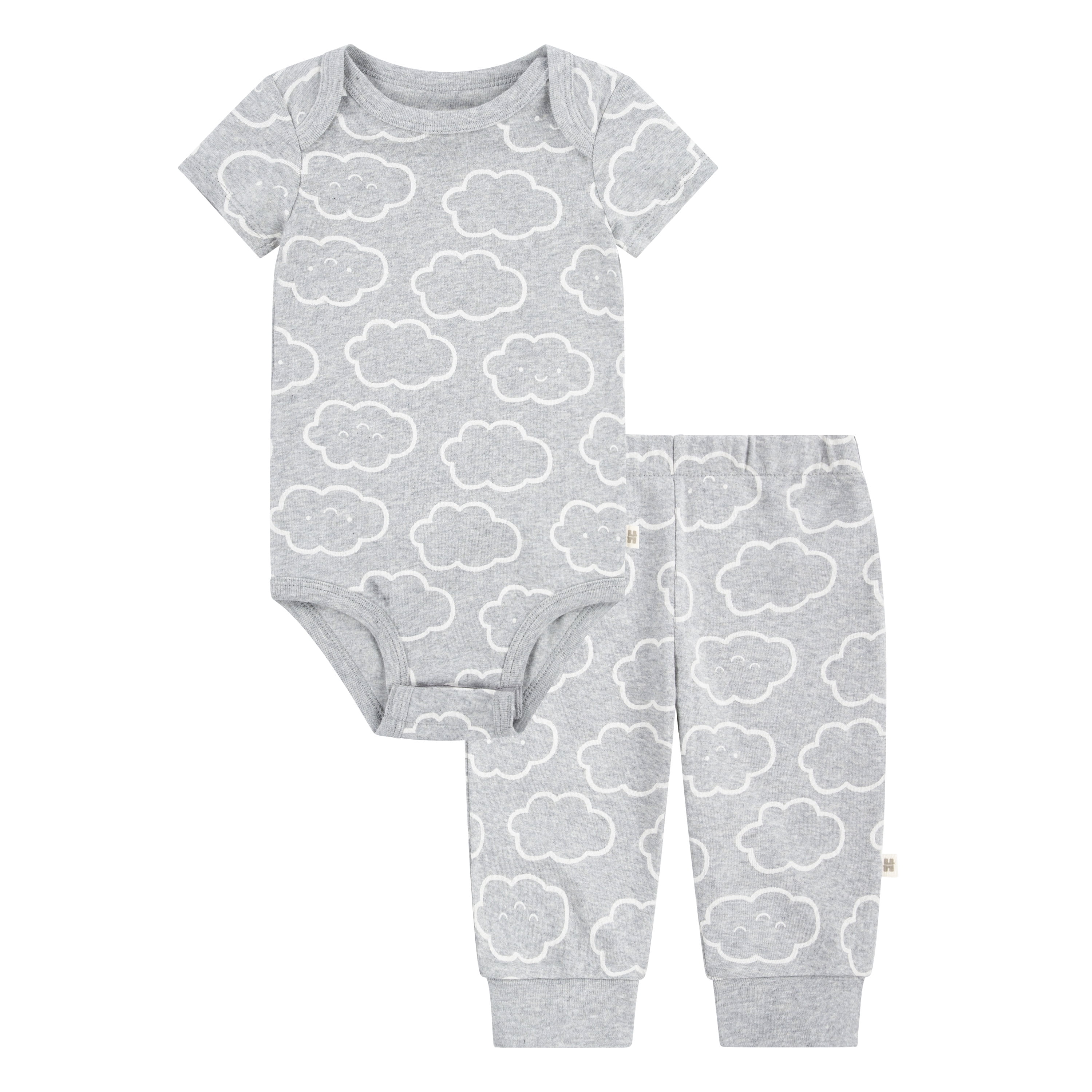 Huggies Baby Boy Printed 2pc Organic Cotton Bodysuit and Pant Set, Sizes NB-24M