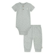 Huggies Baby Boy Printed 2pc Organic Cotton Bodysuit and Pant Set, Sizes NB-9M