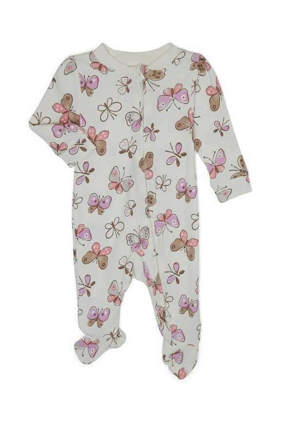 Baby Girl Butterfly Printed Organic Cotton Sleep and Play, Sizes NB-9M