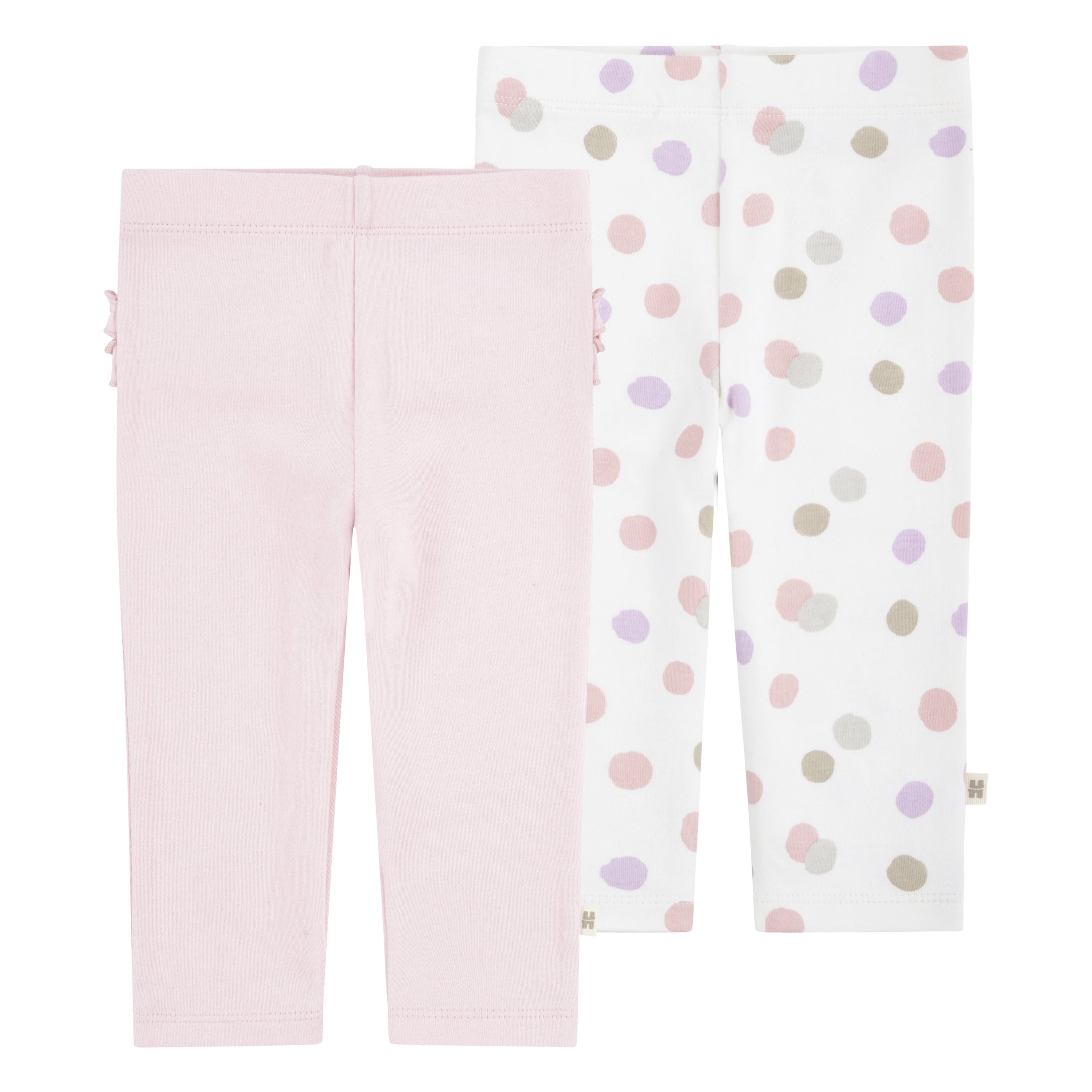 Baby Girls Cotton Leggings, 2-Pack, Sizes 0M-24M