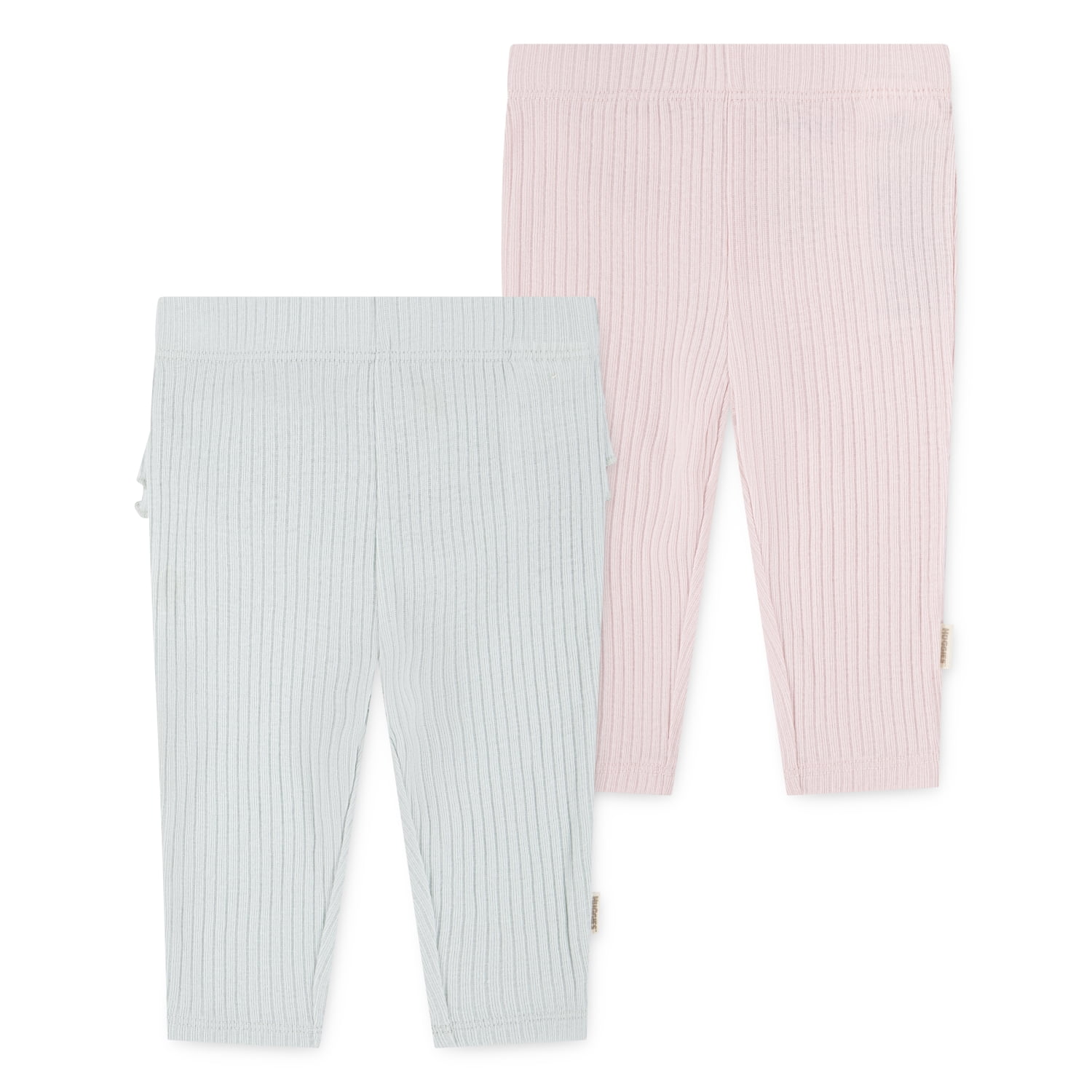 Huggies Baby Girls Organic Cotton Jogger Pants, 2-Pack, Sizes NB-9M