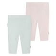 thumbnail image 1 of Huggies Baby Girls Organic Cotton Jogger Pants, 2-Pack, Sizes NB-9M, 1 of 5