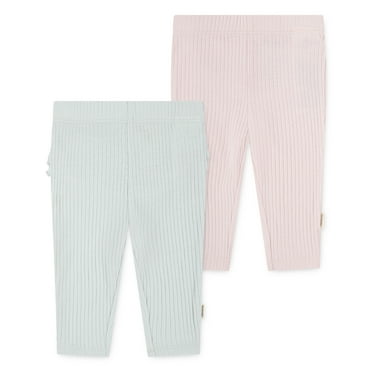 Huggies Baby Girl Organic Cotton Jogger Pants, 2-Pack, Sizes NB-9M