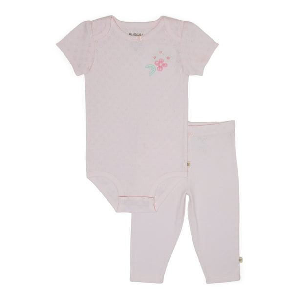 Huggies Baby Girl Pink Butterfly 2pc Organic Cotton Bodysuit